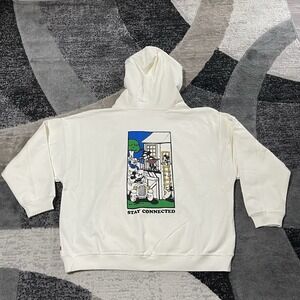 Disney x Levis Sweatshirt Hoodie Adult XL Ivory Mickey Minnie Heavy Pullover NEW